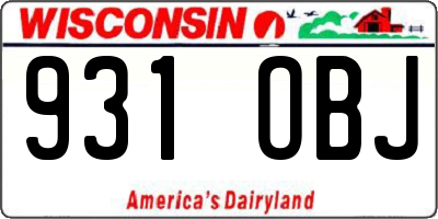 WI license plate 931OBJ