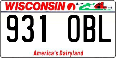 WI license plate 931OBL