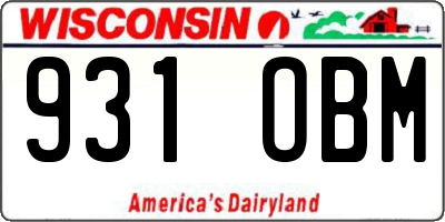 WI license plate 931OBM