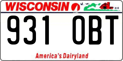 WI license plate 931OBT