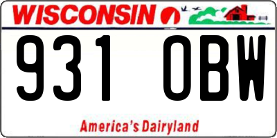 WI license plate 931OBW