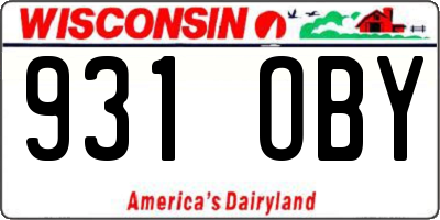 WI license plate 931OBY