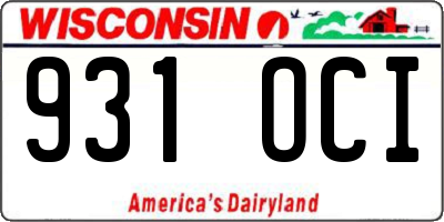WI license plate 931OCI