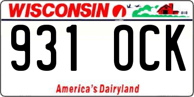 WI license plate 931OCK