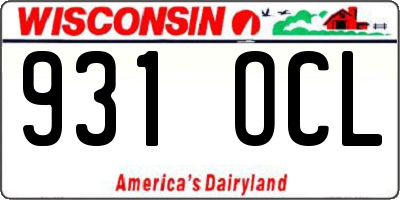 WI license plate 931OCL