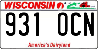 WI license plate 931OCN