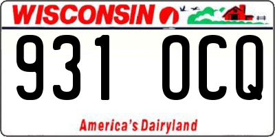 WI license plate 931OCQ