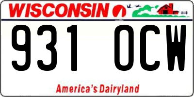 WI license plate 931OCW