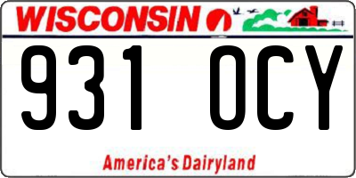 WI license plate 931OCY