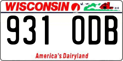 WI license plate 931ODB