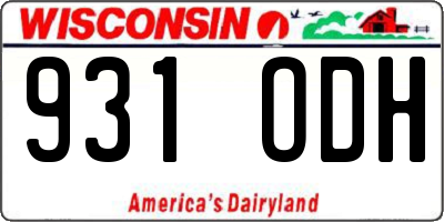 WI license plate 931ODH