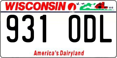 WI license plate 931ODL