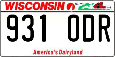 WI license plate 931ODR