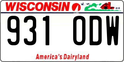 WI license plate 931ODW