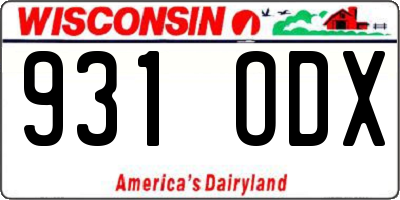 WI license plate 931ODX