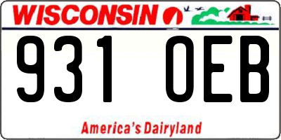 WI license plate 931OEB