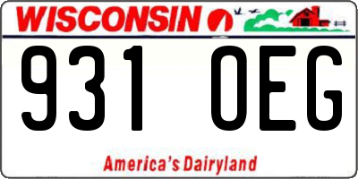 WI license plate 931OEG