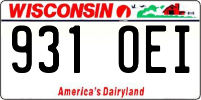 WI license plate 931OEI