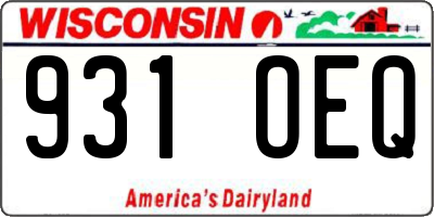 WI license plate 931OEQ