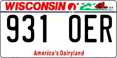 WI license plate 931OER