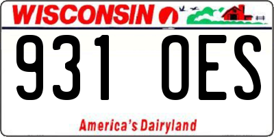 WI license plate 931OES
