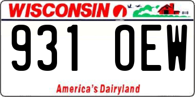 WI license plate 931OEW