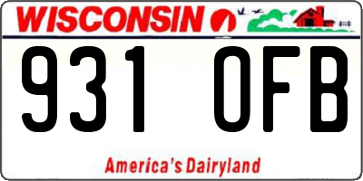 WI license plate 931OFB