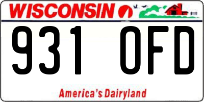 WI license plate 931OFD