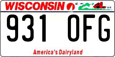 WI license plate 931OFG