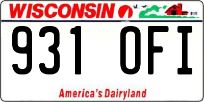 WI license plate 931OFI