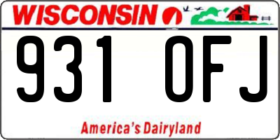 WI license plate 931OFJ