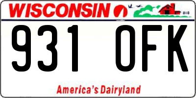WI license plate 931OFK