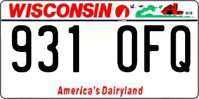 WI license plate 931OFQ