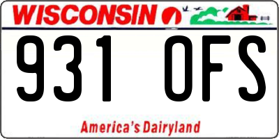 WI license plate 931OFS