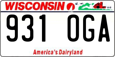 WI license plate 931OGA