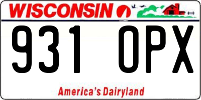 WI license plate 931OPX