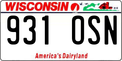 WI license plate 931OSN