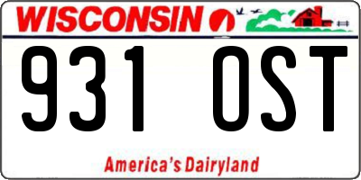 WI license plate 931OST