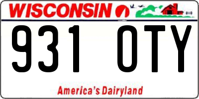 WI license plate 931OTY
