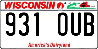 WI license plate 931OUB