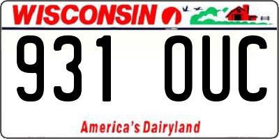WI license plate 931OUC