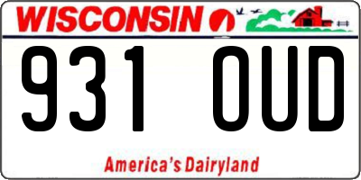 WI license plate 931OUD