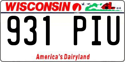 WI license plate 931PIU