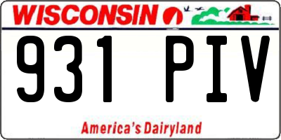 WI license plate 931PIV