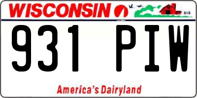 WI license plate 931PIW