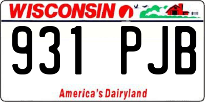 WI license plate 931PJB