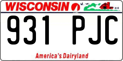 WI license plate 931PJC