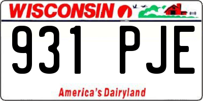 WI license plate 931PJE