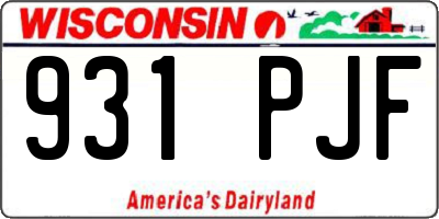 WI license plate 931PJF