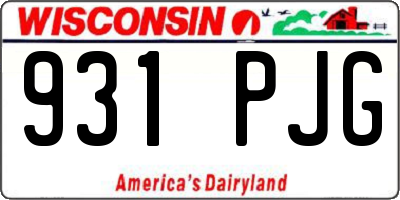 WI license plate 931PJG